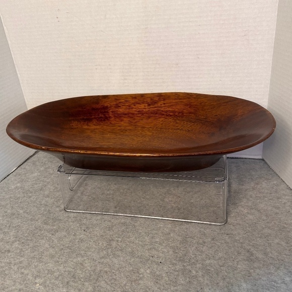 Crate&Barrel Other - Crate and Barrel Wooden Oval Carved Bowl Made In Thailand Brown 15-1/2x9-1/4x2-3